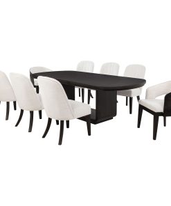 Leandro 9-piece Rectangular Dining Table Set Burnished Black